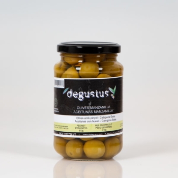 degustus Manzanilla Oliven (1.Wahl) Premium Qualität mit Kern in Salzwasser eingelegt 210g